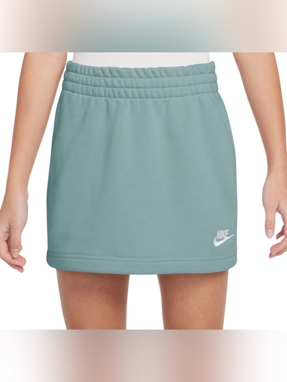 Nike Girl's Sportswear Club French Terry Skirt XL Cannon Green Active A-Line New